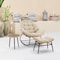 Manhattan Comfort Benson 3-Piece Patio Rocking Chair with Ottoman and Table  in Cream OD-CV024-CR - alternate 1